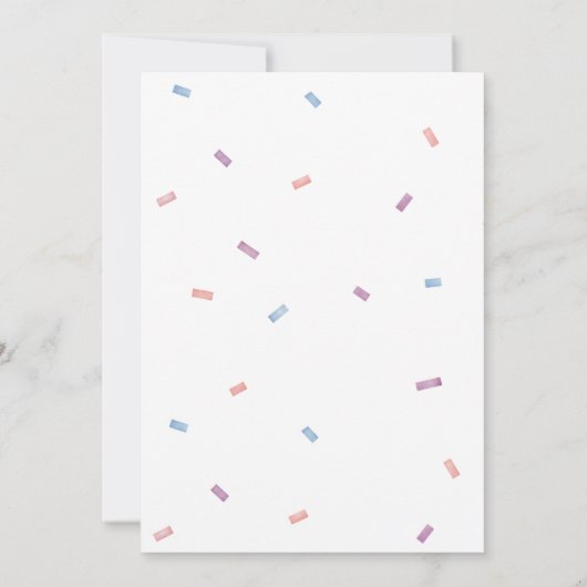 INVITATION PASTEL CONFETTI BABY SPRINKLE MODERNE MINIMAL | (Dos)