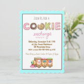 Invitation Pastel Cookie Exchange Invitation, Holiday Baking (Debout devant)