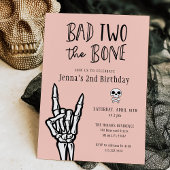 Invitation Pastel Coral Bad Two The Bone 2e Anniversaire