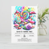Invitation Pastel Cotton Candy Anniversaire (Debout devant)