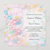 Invitation Pastel Couché Coeurs Mariage Invite (Devant / Derrière)