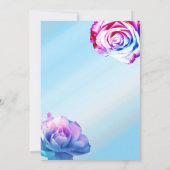 Invitation Pastel Couleur Roses Elégant bleu Floral Mariage (Dos)