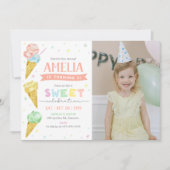 Invitation Pastel Crème de glace Anniversaire Photo Invitatio (Devant)