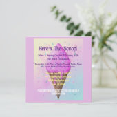 Invitation Pastel Crème glacée Cone goutte (Debout devant)