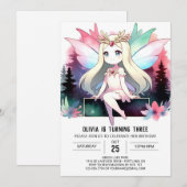 Invitation Pastel Custom Fairy Anniversaire (Devant / Derrière)