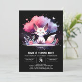 Invitation Pastel Custom Fox Anniversaire numérique (Debout devant)