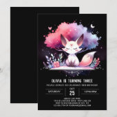 Invitation Pastel Custom Fox Anniversaire numérique (Devant / Derrière)