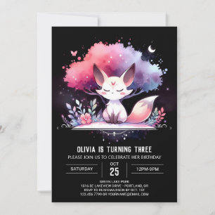 Invitation Pastel Custom Fox Anniversaire numérique