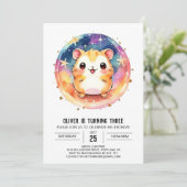 Invitation Pastel Custom Hamster Anniversaire (Debout devant)