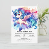 Invitation Pastel Custom Horse Anniversaire (Debout devant)