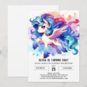 Invitation Pastel Custom Horse Anniversaire (Devant / Derrière)