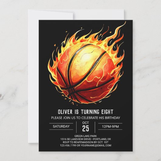 Invitation Pastel Custom Net Basketball Anniversaire (Devant)