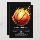 Invitation Pastel Custom Net Basketball Anniversaire (Devant / Derrière)