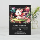 Invitation Pastel Cute Dragon Anniversaire (Debout devant)