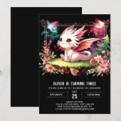 Invitation Pastel Cute Dragon Anniversaire (Devant / Derrière)