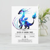 Invitation Pastel Cute Dragon Digital Boy Anniversaire (Debout devant)