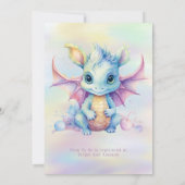 Invitation Pastel Cute Dragon Girl Baby shower (Dos)