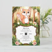 Invitation Pastel Cute Squirrel Anniversaire (Debout devant)