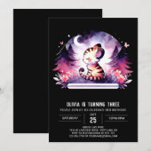 Invitation Pastel Cute Tiger Anniversaire (Devant / Derrière)
