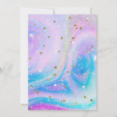 Invitation Pastel Cute Unicorn Girl 10e anniversaire Invitati (Dos)