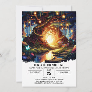 Invitation Pastel Cute Woodland Digital Anniversaire