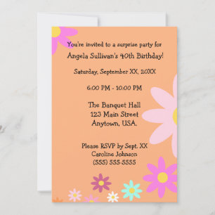 Invitation Pastel Daisies lors de la fête d'anniversaire d'Or