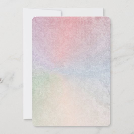 Invitation Pastel Damask avec bord déchiré (Dos)