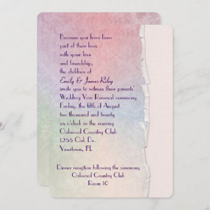 Invitation Pastel Damask avec bord déchiré