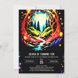 Invitation Pastel de Bohême Fireflies Anniversaire