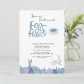 Invitation Pastel de la chasse aux oeufs (Debout devant)