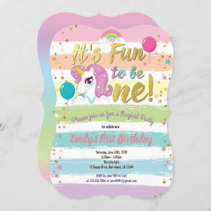 Invitation Pastel de la première fête d'anniversaire de la li