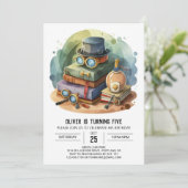 Invitation Pastel Détective Numérique Anniversaire (Debout devant)