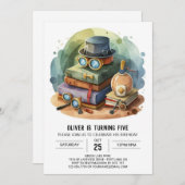 Invitation Pastel Détective Numérique Anniversaire (Devant / Derrière)