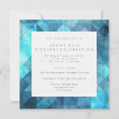 Invitation Pastel Diamond Géométrique Anniversaire Bleu (Devant)