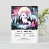 Invitation Pastel Digital Cat Anniversaire (Debout devant)