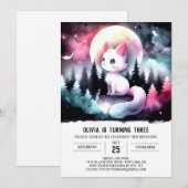 Invitation Pastel Digital Cat Anniversaire (Devant / Derrière)