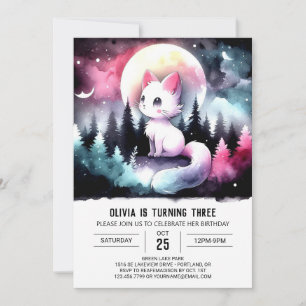 Invitation Pastel Digital Cat Anniversaire