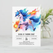 Invitation Pastel Digital Horse Anniversaire (Debout devant)