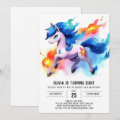 Invitation Pastel Digital Horse Anniversaire (Devant / Derrière)