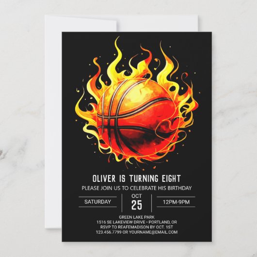 Invitation Pastel Digital Sport Basketball Anniversaire (Devant)