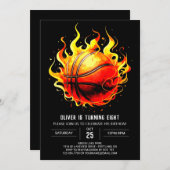 Invitation Pastel Digital Sport Basketball Anniversaire (Devant / Derrière)