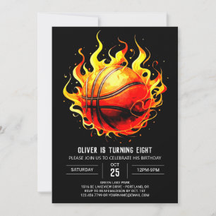 Invitation Pastel Digital Sport Basketball Anniversaire