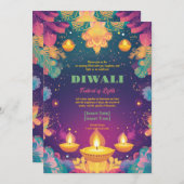 Invitation Pastel Diwali Délice (Devant / Derrière)