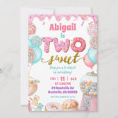 Invitation Pastel Donut Two Sweet 2nd Birthday party Invitati (Devant)