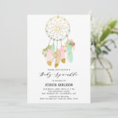 Invitation Pastel Dreamcatcher Faux Gold Foil Baby Sprinkl (Debout devant)