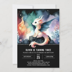 Invitation Pastel Dreamy Dragon Anniversaire