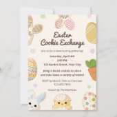 Invitation Pastel Easter Cookie Exchange Floral Sweet Spring (Devant)