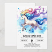 Invitation Pastel Editable Horse Anniversaire (Devant / Derrière)