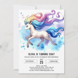 Invitation Pastel Editable Horse Anniversaire