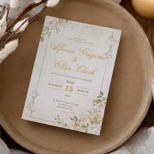 Invitation Pastel Elegant Boho Floral Watercolor Wedding